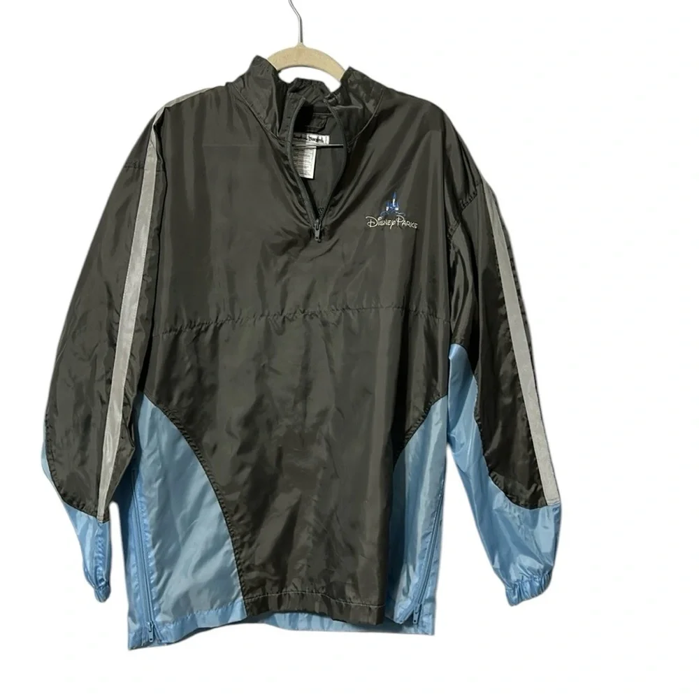 Disney Parks Windbreaker Packable Lightweight Blue Gray Adult S/XS
